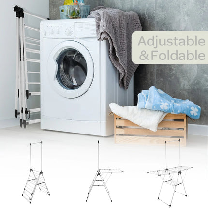 Home-Complete 2-Level Clothes Drying Rack with 24 Drying Rails