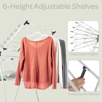 Home-Complete 2-Level Clothes Drying Rack with 24 Drying Rails