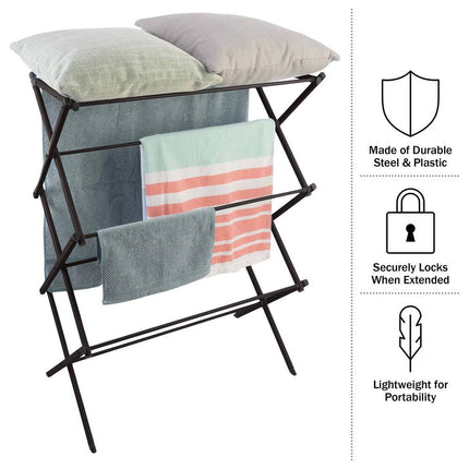 Foldable Laundry Drying Rack with 35lb Capacity for Clothes and Towels