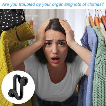 30PCS Clothes Hanger Connector Hooks, ABS Space Saving Closet Organizers