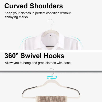 Plastic Clothes Hangers – Non-Slip, Space-Saving with Swivel Hook