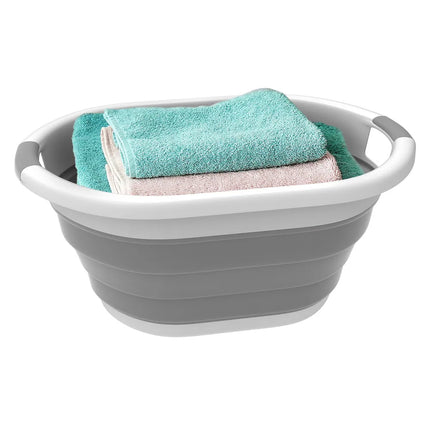 Collapsible Pop Up Handbasket Lavish Home Space Saving Grey Storage Basket
