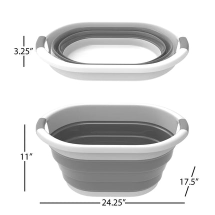 Collapsible Pop Up Handbasket Lavish Home Space Saving Grey Storage Basket