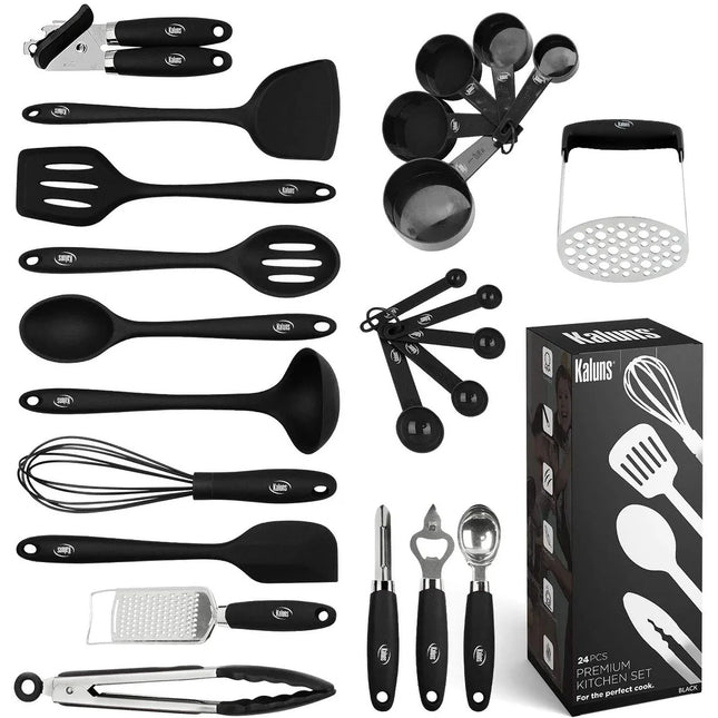 Kitchen Utensil Set 24 Piece Silicone Cooking Accessories Heat Resistant Tools
