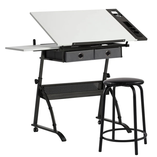 2-Piece Craft & Drawing Table with Stool, Core Craft Center Set