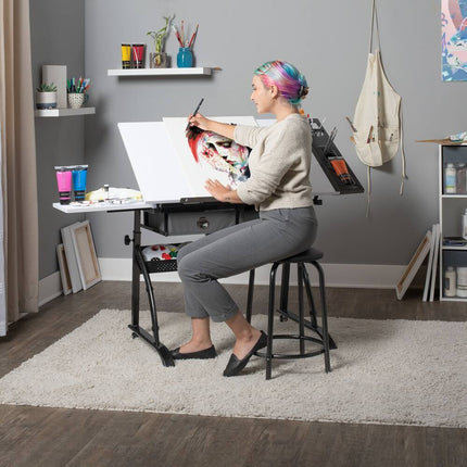 2-Piece Craft & Drawing Table with Stool, Core Craft Center Set