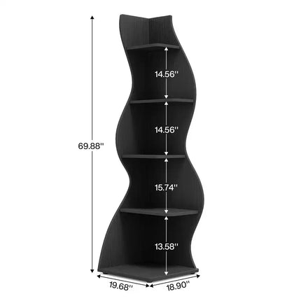 Corner Shelf Bookcase – Unique Shape for Living Room & Home Office