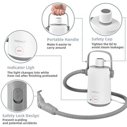 1000W Multifunction Portable Handheld Steam Cleaner with Accessories