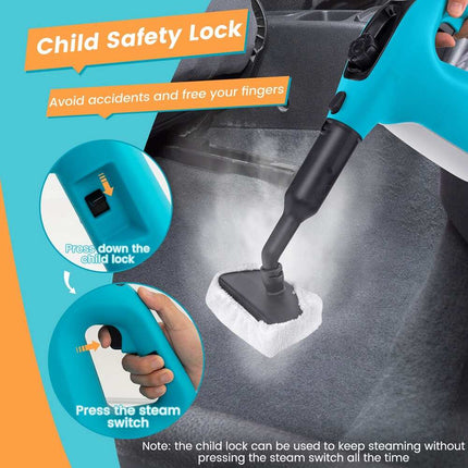 1400W Multi-Purpose Steam Mop Handheld Steam Cleaner 14 Attachments