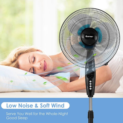16'' Adjustable Oscillating Pedestal Fan Dual Blades with Remote Control
