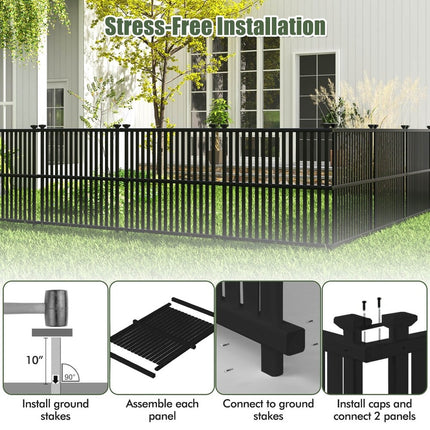2/4 PCS Air Conditioner Fence Panels with Metal Ground Stakes Outdoor