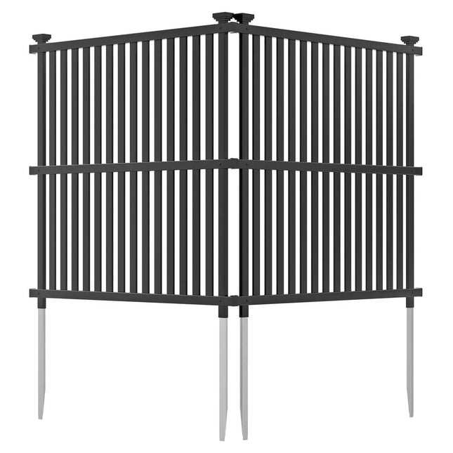 2/4 PCS Air Conditioner Fence Panels with Metal Ground Stakes Outdoor