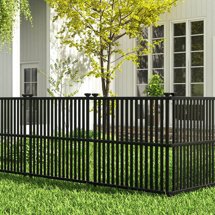 2/4 PCS Air Conditioner Fence Panels with Metal Ground Stakes Outdoor