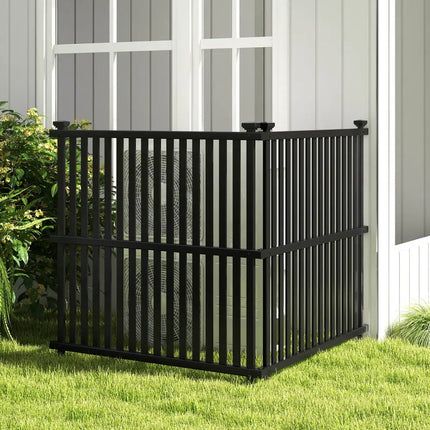 2/4 PCS Air Conditioner Fence Panels with Metal Ground Stakes Outdoor