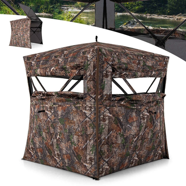 Portable 360° Hunting Blind One-Way See-Through Shelter