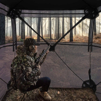 Portable 360° Hunting Blind One-Way See-Through Shelter