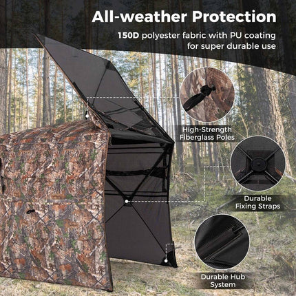 Portable 360° Hunting Blind One-Way See-Through Shelter