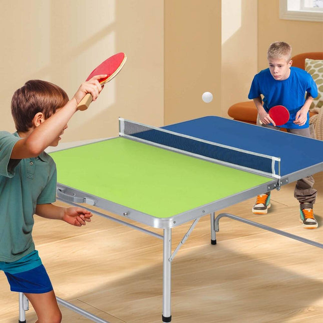Portable Mini Table Tennis Table 47" x 30" with Adjustable Height