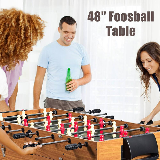 48 Inch 3-in-1 Game Table Foosball Billiards Soccer Multi Combo Table