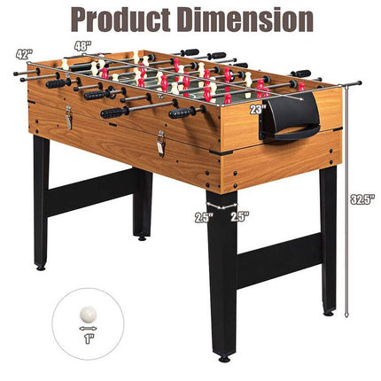 48 Inch 3-in-1 Game Table Foosball Billiards Soccer Multi Combo Table