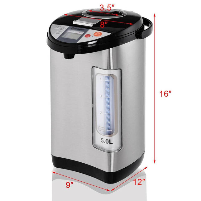 5 Liter LCD Electric Water Boiler Warmer Hot Pot Kettle 9x12x16 Inch