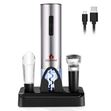 6-in-1 Electric Wine Opener Set – Rechargeable, Cordless & Convenient