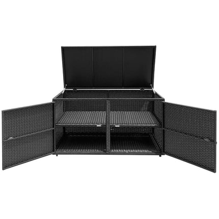 88 Gallon Garden Patio Rattan Storage Container Box Bin Outdoor Organizer