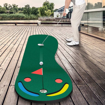 9.8FT x 3FT Golf Putting Green Mat – 3 Par 3 Holes, Indoor Practice