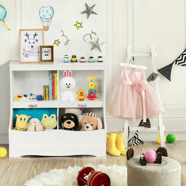 Children’s Multi-Functional Bookcase with Toy Storage Bins for Kids Room