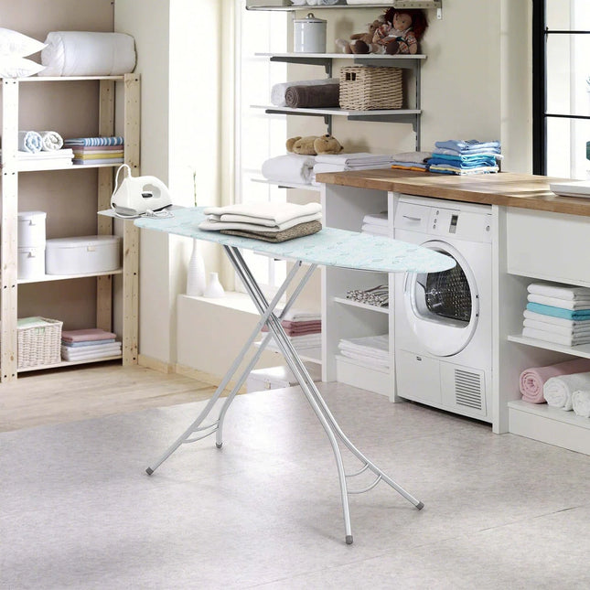 Compact Portable Ironing Board with Iron Rest Removable Blue Design