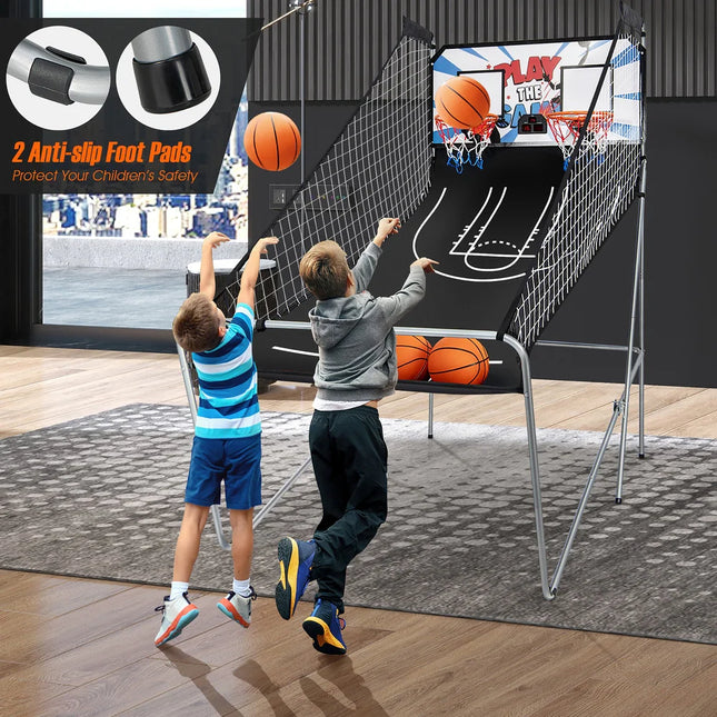 Dual LED Electronic Shot Basketball Arcade Game with 8 Built-In Games