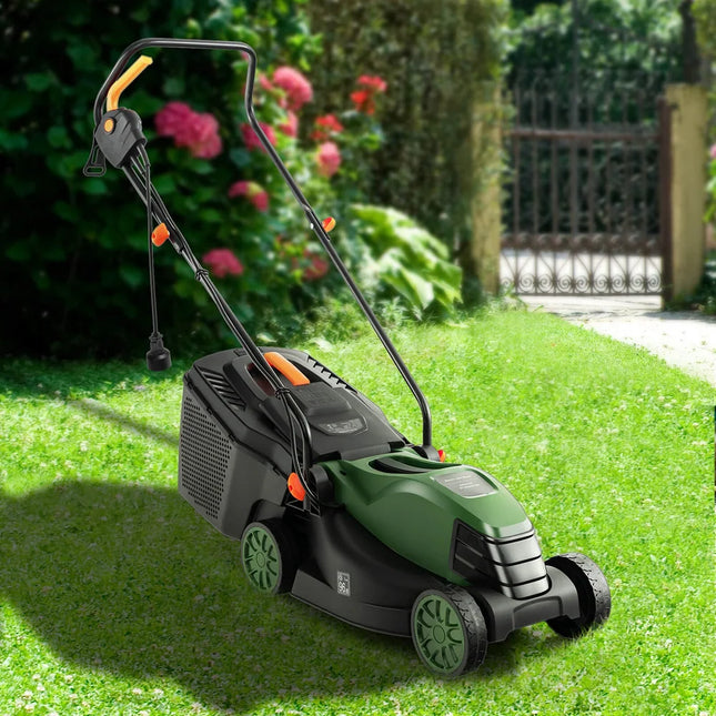 Electric Corded Lawn Mower 12-Amp, 14-Inch Cutting Deck
