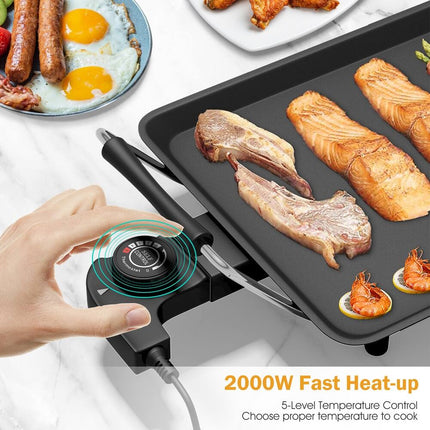 Electric Teppanyaki Grill Table Top BBQ Griddle Hot Plate Cooking Surface