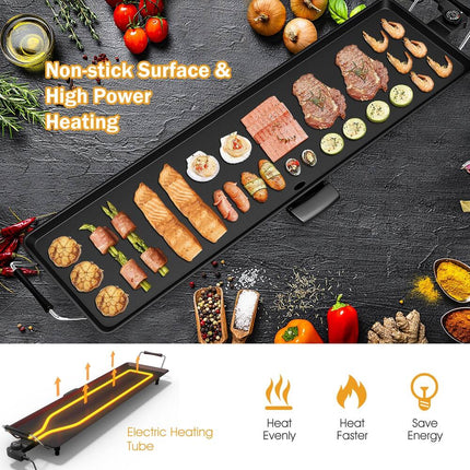 Electric Teppanyaki Grill Table Top BBQ Griddle Hot Plate Cooking Surface