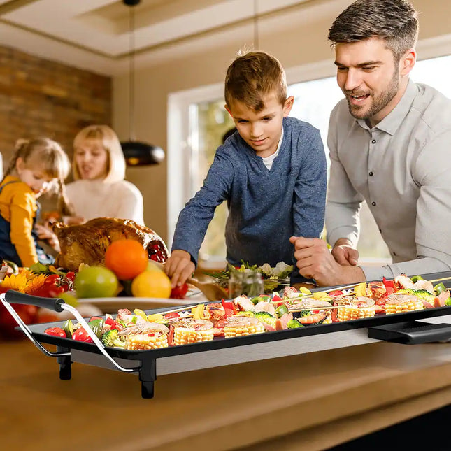 Electric Teppanyaki Grill Table Top BBQ Griddle Hot Plate Cooking Surface