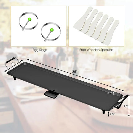 Electric Teppanyaki Tabletop Grill – Indoor BBQ Barbecue Griddle