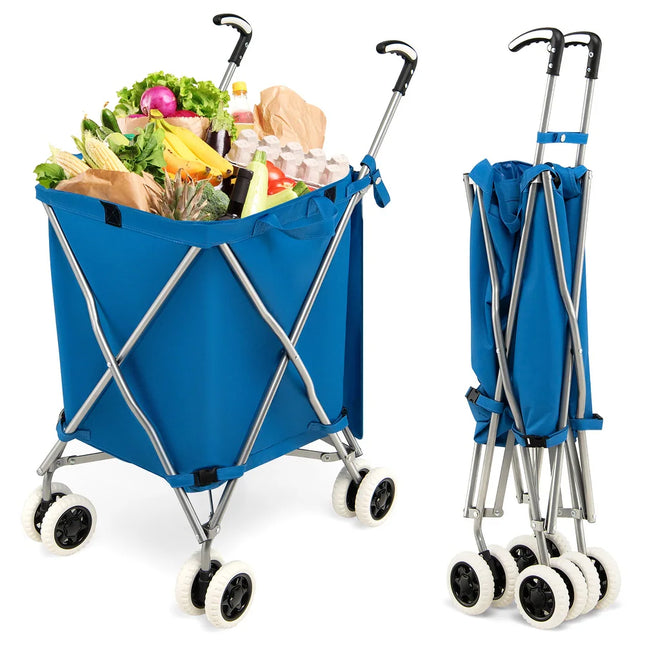 Folding Shopping Cart Utility with Removable Water Resistant Liner Wagon