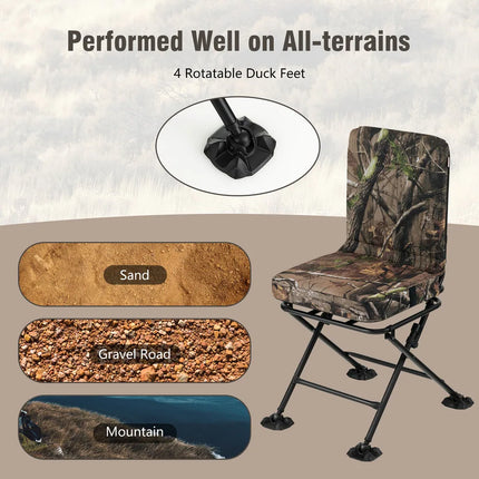 360 Degree Folding Swivel Hunting Chair for Blind and Field Use