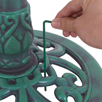 Green Pedestal Bird Bath Feeder Freestanding Outdoor Garden Decor