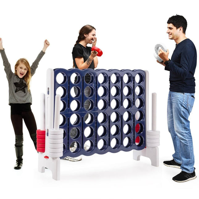Jumbo 4-to-Score Giant 4 in a Row Game Set Indoor Outdoor Dark Blue