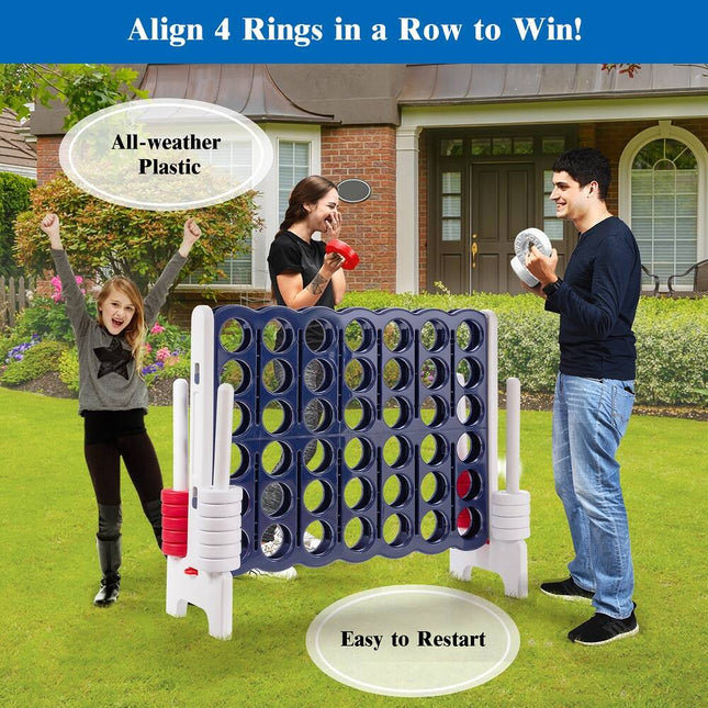 Jumbo 4-to-Score Giant 4 in a Row Game Set Indoor Outdoor Dark Blue