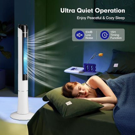 Portable 48 Inch Tower Fan 80 Degree Oscillating Bladeless Cooling Fan