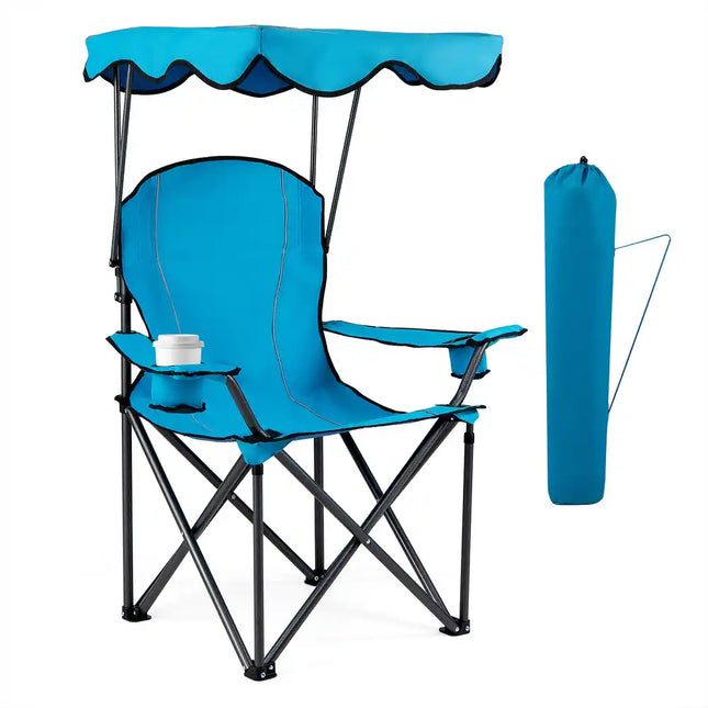 Camping Canopy Chair with Shade Cup Holders and Bag Portable Folding Outdoor Chair