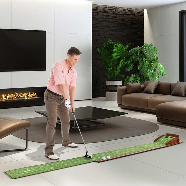 Golf Putting Mat with Auto Ball Return – Indoor Practice Green