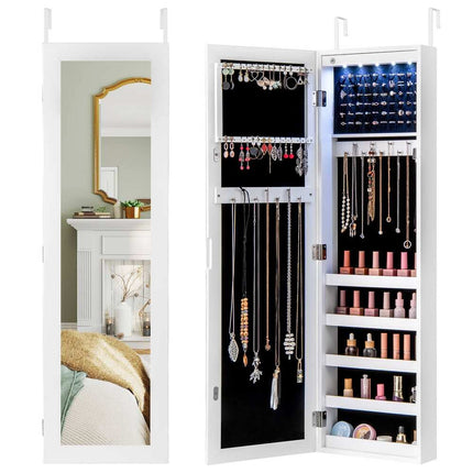 Wall-Mounted Mirrored Jewelry Cabinet – Organizer Storage Solution