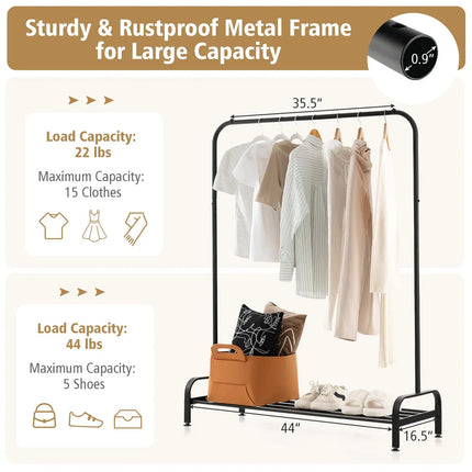 Industrial Heavy Duty Metal Garment Rack for Clothes Storage and Display