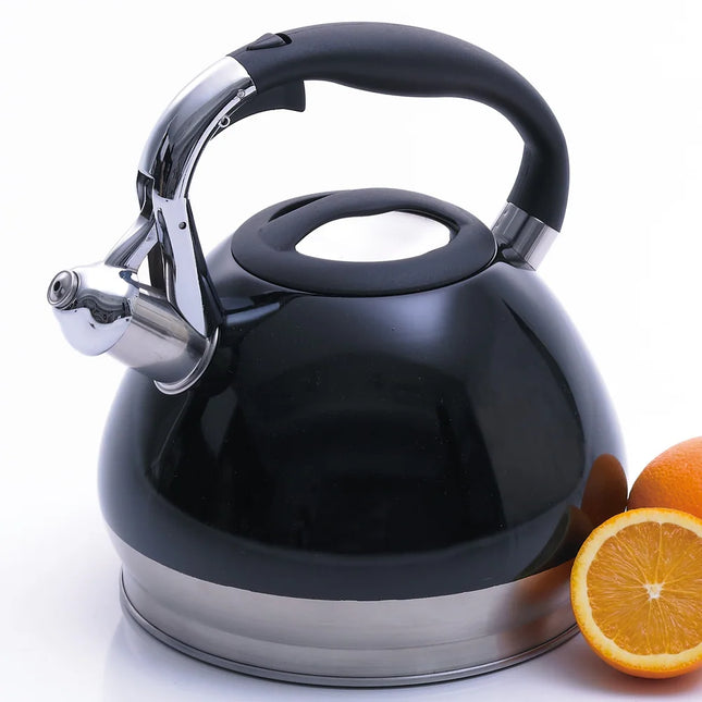 Creative Home Triumph 3.5 Qt Stainless Steel Whistling Tea Kettle – Black
