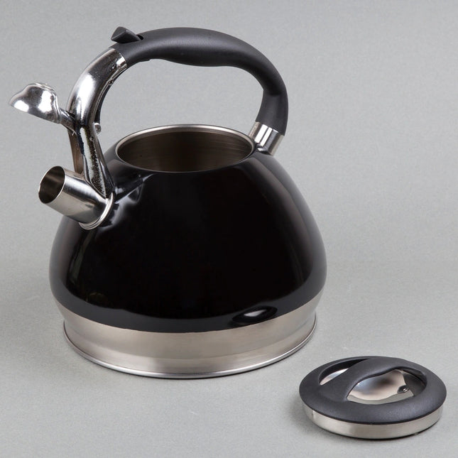 Creative Home Triumph 3.5 Qt Stainless Steel Whistling Tea Kettle – Black