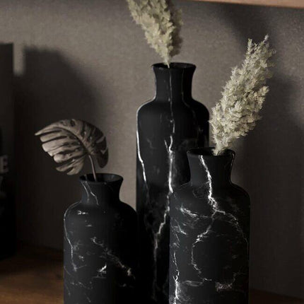 Matte Black Vase Set Modern Decorative Vases for Home Table and Shelf Decor