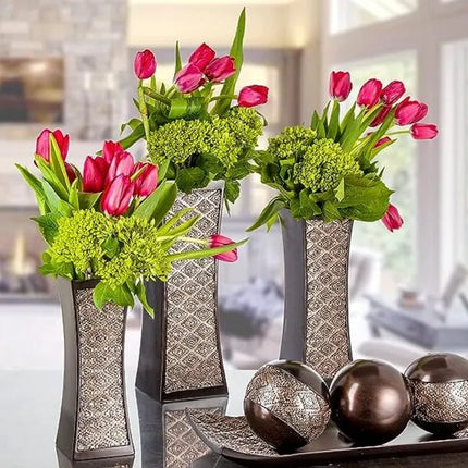 Creative Scents Dublin Brown Home Decor Tray with Decorative Orbs Set